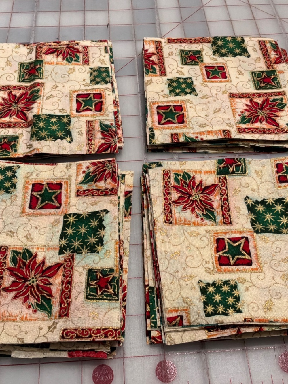 5" Inch Quilt Squares 110 Count Christmas Print